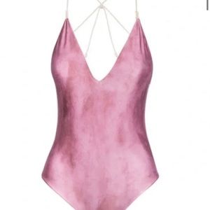 Brand new VIX Paula Hermanny Salar Julie 1 piece swimsuit, pink, size Small